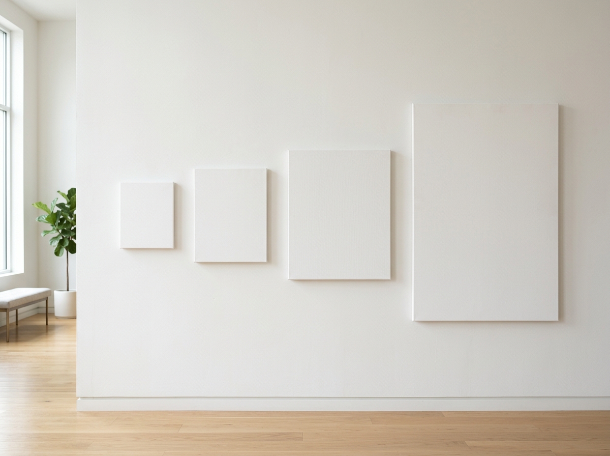 Collection of blank canvases in different sizes